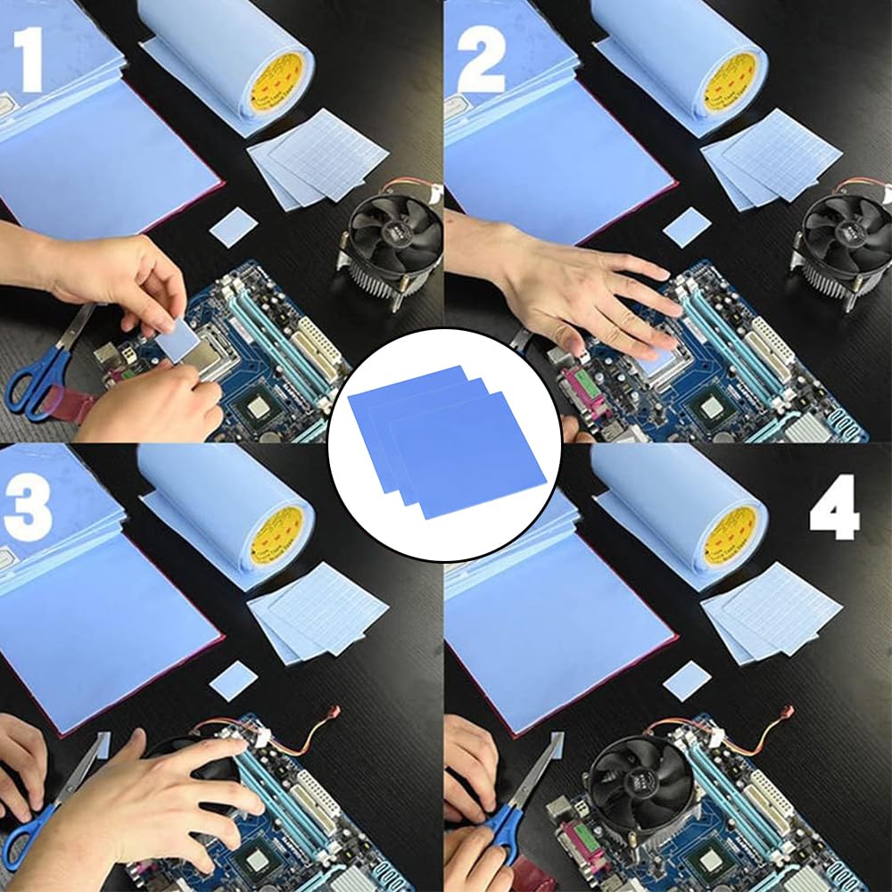 Amazon.co.jp: 3枚セット 放熱シート 100m*100mm*0.5mm 熱伝導シート